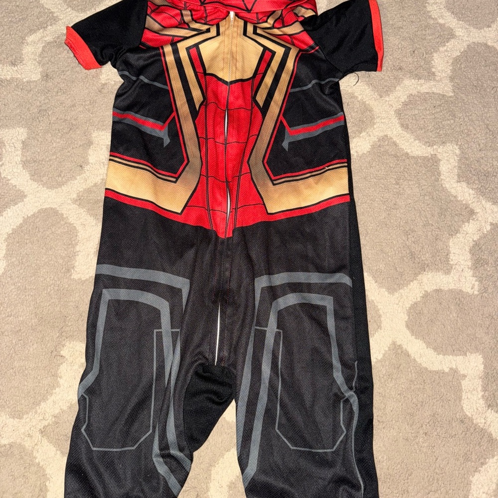 Spiderman Red and Black Superhero Costume Jumpsuit